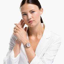 Carica l&#39;immagine nel visualizzatore di Gallery, OROLOGIO CRYSTALLINE GLAM, CINTURINO IN PELLE, GRIGIO, PVD ORO ROSA
