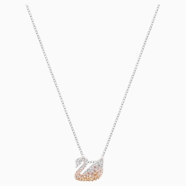PENDENTE SWAROVSKI ICONIC SWAN, MULTICOLORE, PLACCATURA RODIO