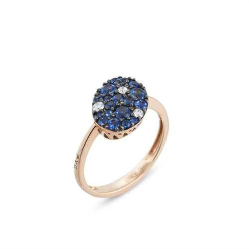 Anello in oro rosa 18kt con zaffiri e diamanti CA1574ZAR